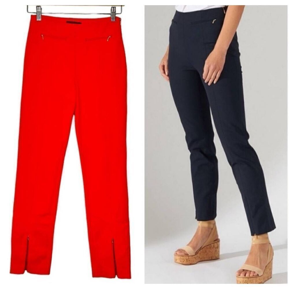 NWT The Script Marcella Luxurious High Waisted Red Ankle Zipper Pants sz 8